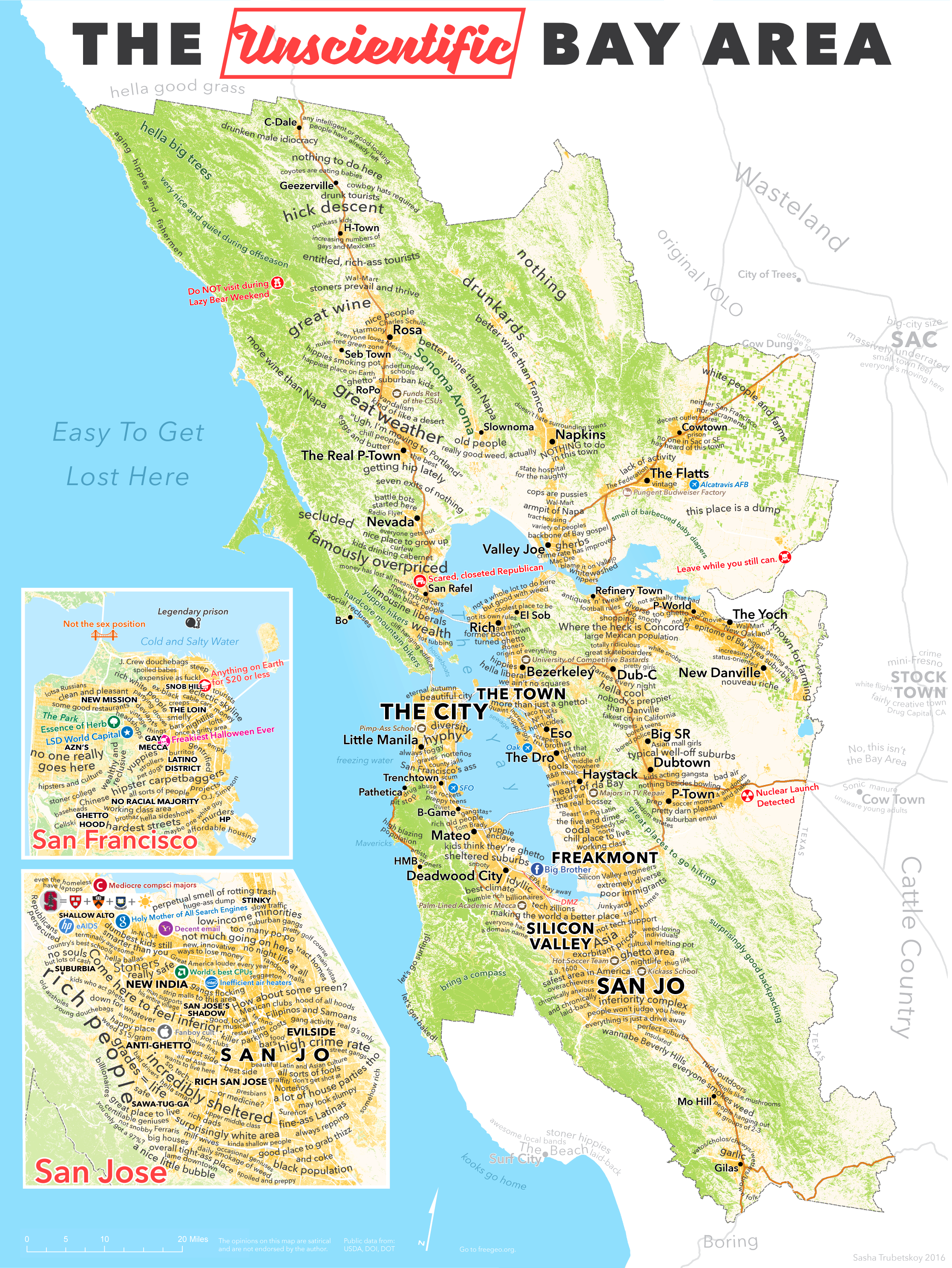 Map Of The Bay Area The Unscientific Bay Area | Sasha Trubetskoy