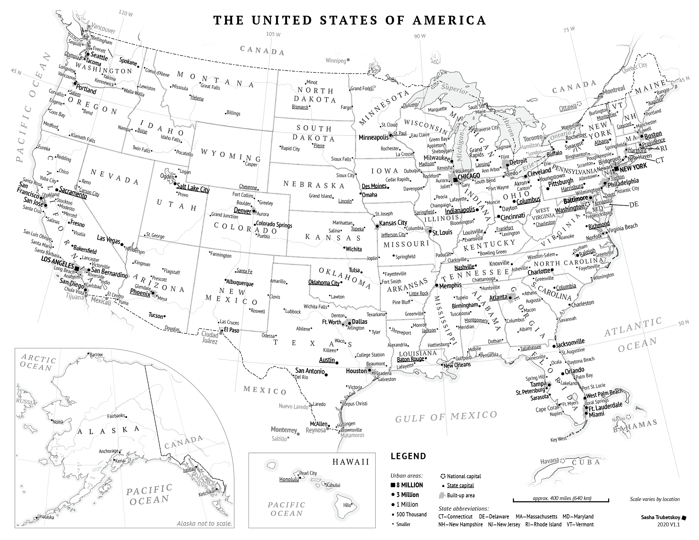 Printable Us Map With Cities - Alaine Leonelle